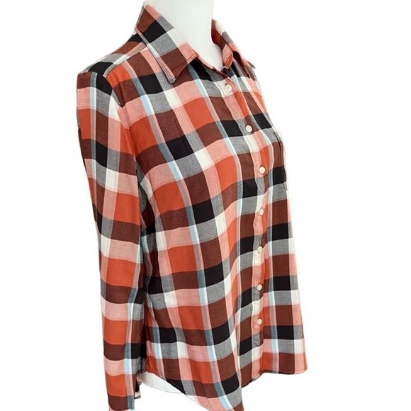 LOFT lightweight plaid button front shirt size S. - Picture 6 of 7
